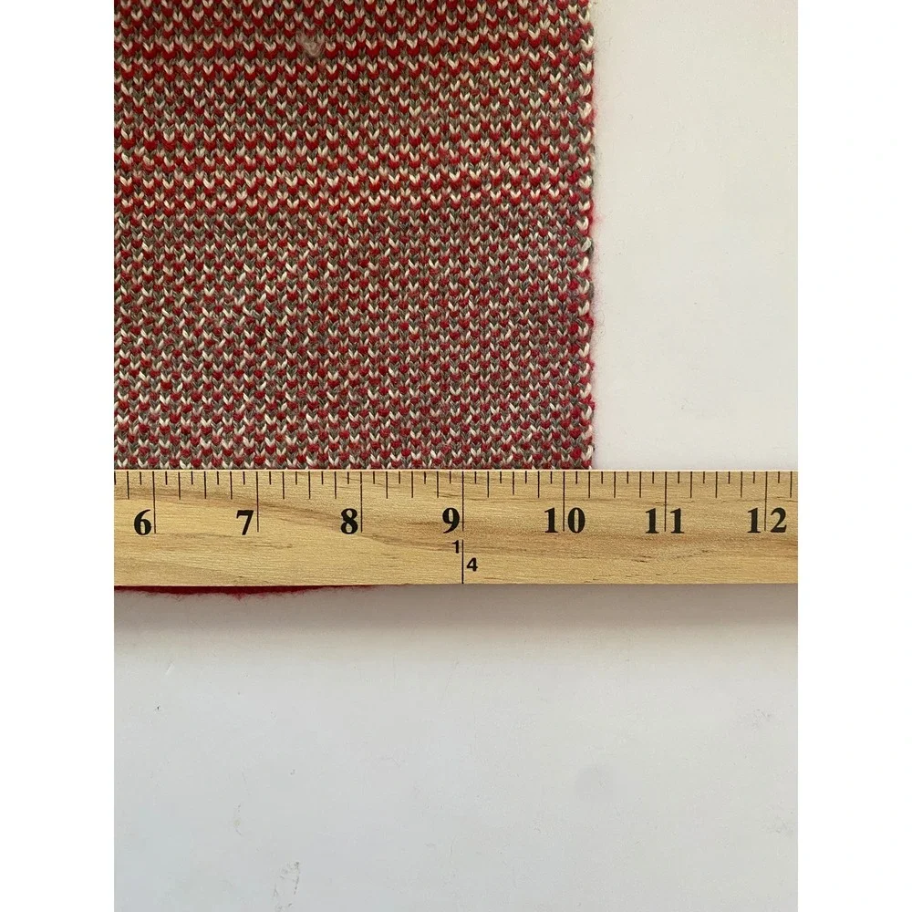Banana Republic Red Fair Isle Merino Wool Blend Knit Scarf Red Grey White Nordic